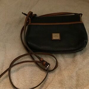 Dooney & Bourke Black and Tan Leather Crossbody